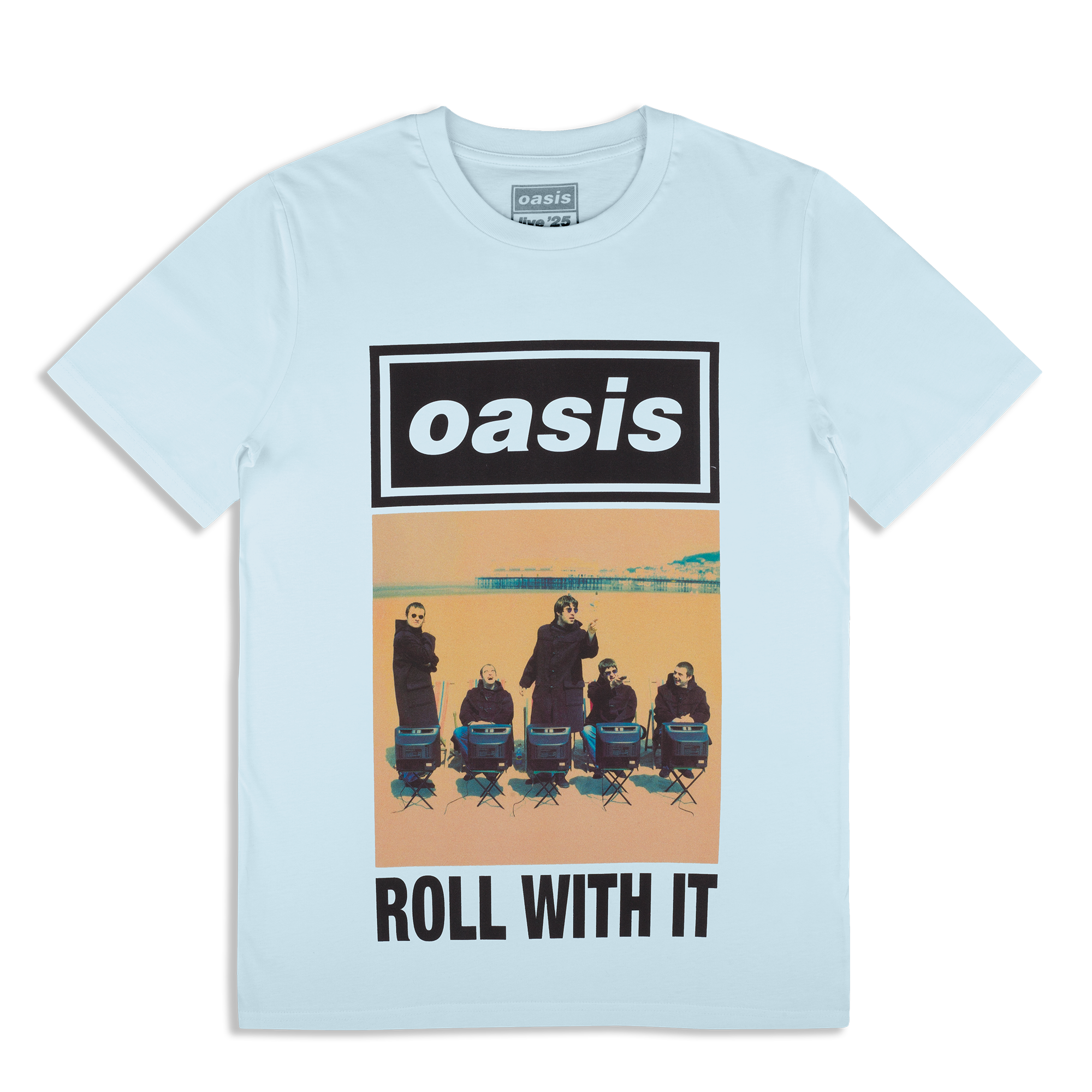 Roll With It Single Cover T-shirt Blue – Oasis