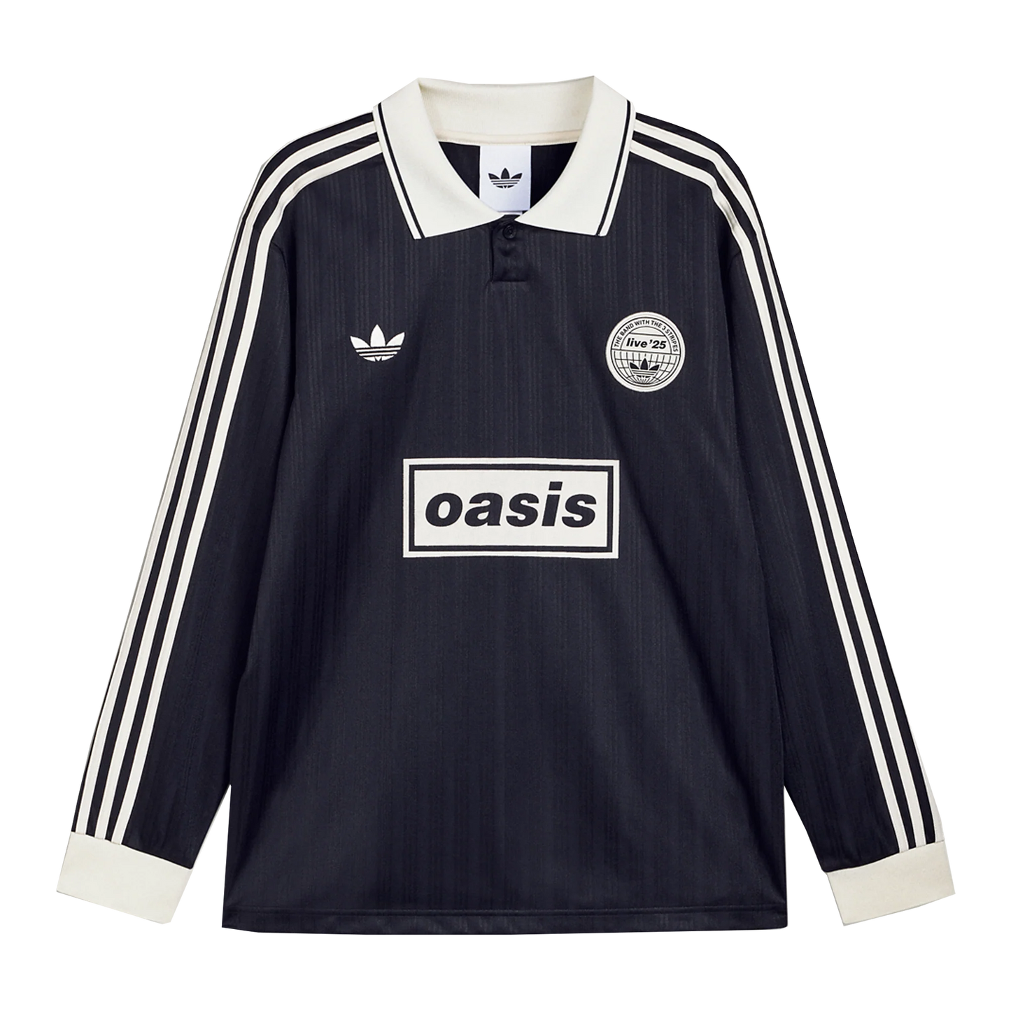 Live '25 adidas Long Sleeve Football Shirt Black/Cream White