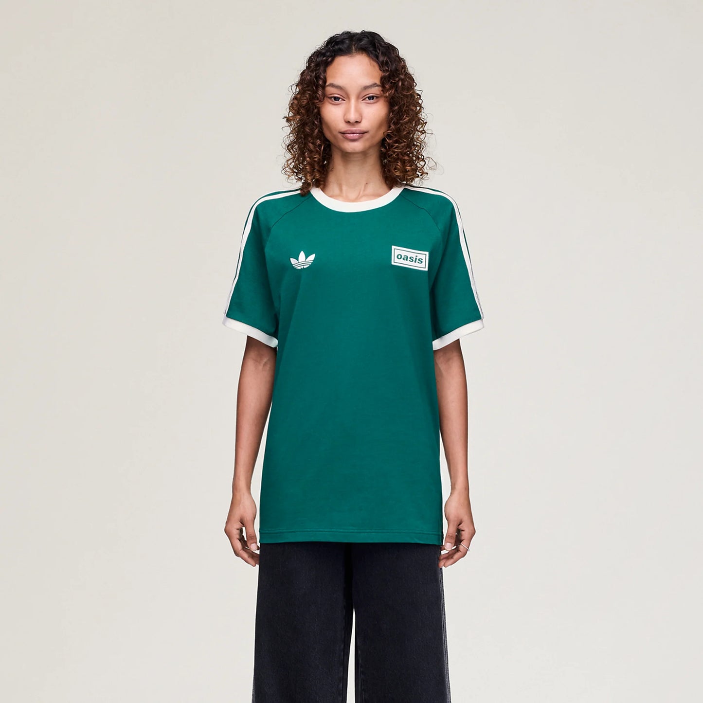 Live '25 adidas 3 Stripes T-Shirt Collegiate Green/Cream White