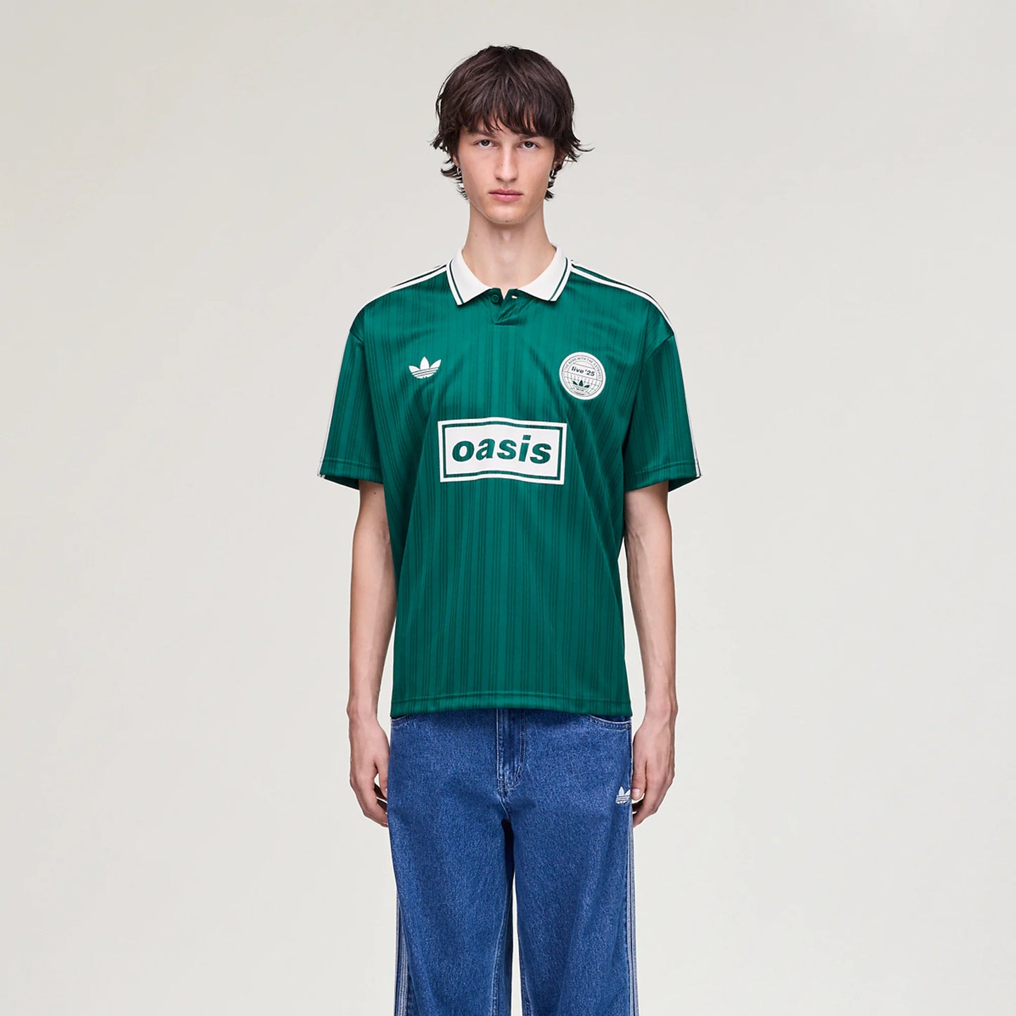 Live '25 adidas Football Shirt Collegiate Green/Cream White – Oasis Live '25 adidas Football Shirt Collegiate Green/Cream White – Oasis