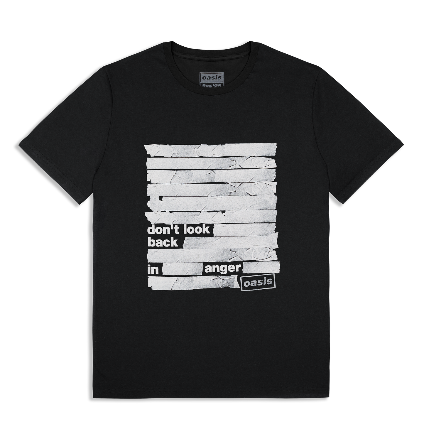 Don't Look Back In Anger Tape T-shirt Black