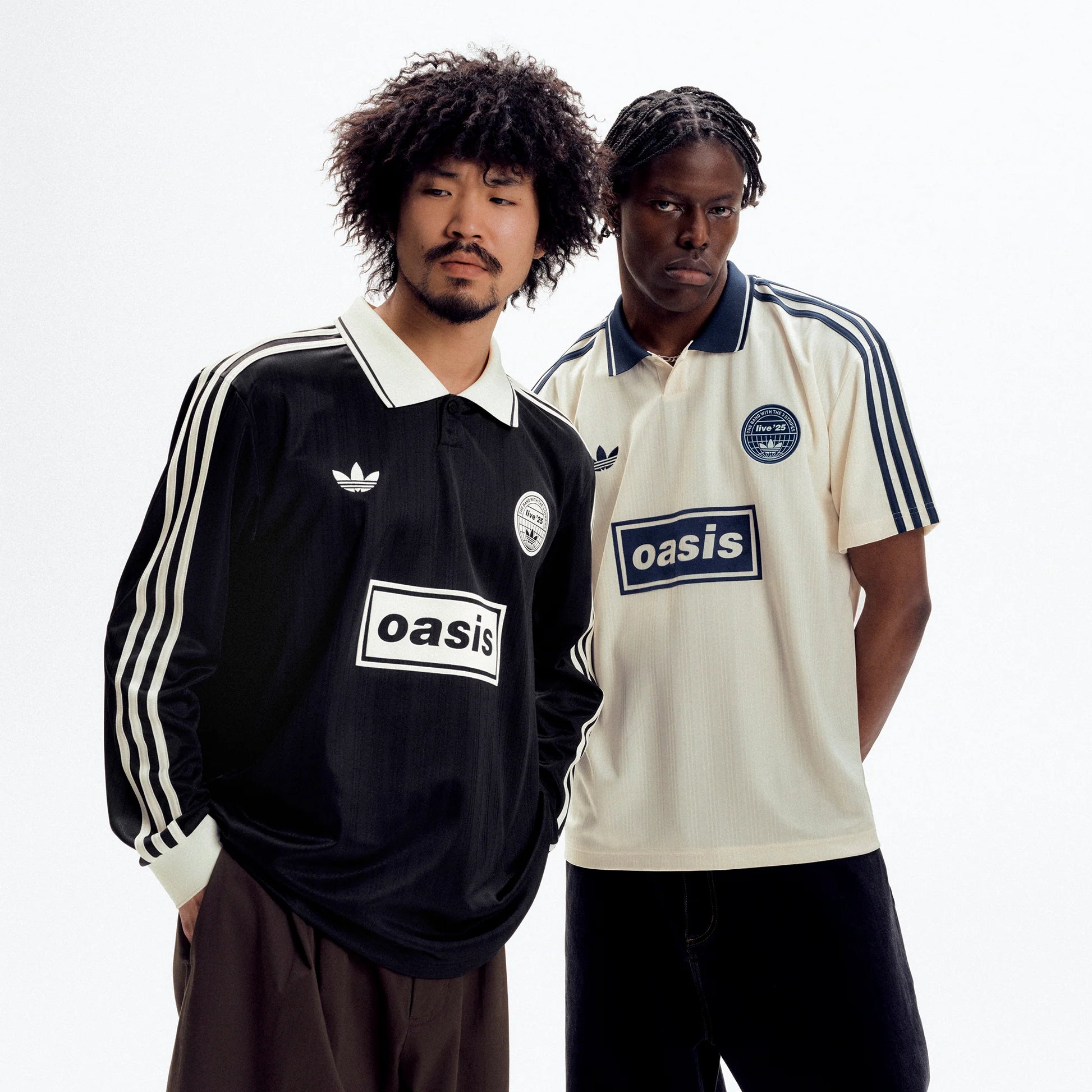 Live '25 adidas Long Sleeve Football Shirt Black/Cream White – Oasis Live '25 adidas Long Sleeve Football Shirt Black/Cream White – Oasis