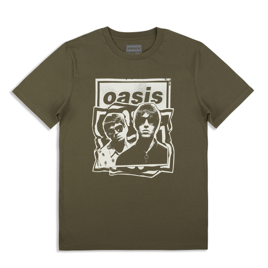 Paper Cut Out Photo T-shirt Khaki