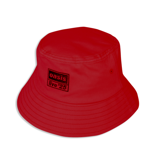 Live 25 Embroidered Logo Bucket Hat Red