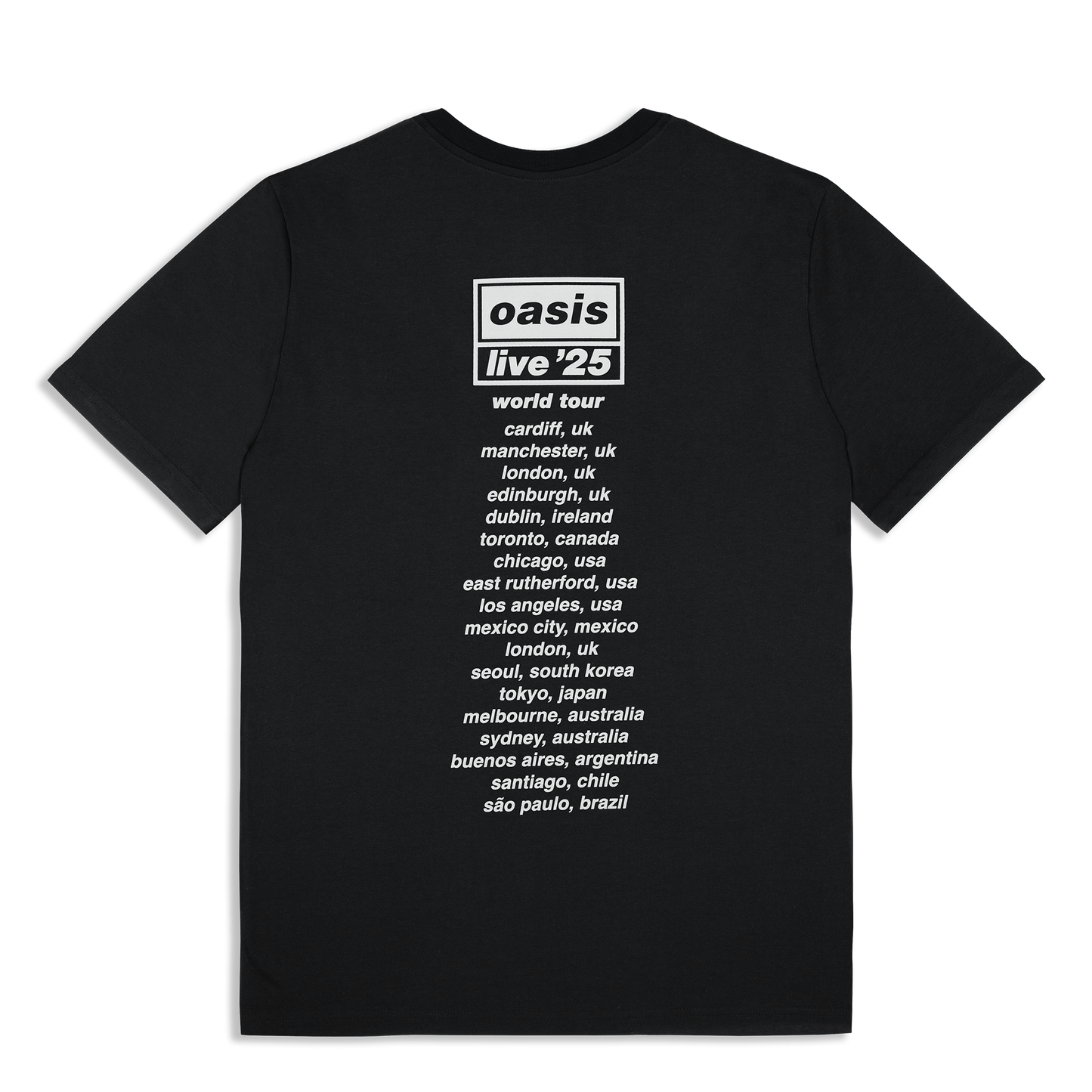 Wonderwall Live 25 World Tour T Black